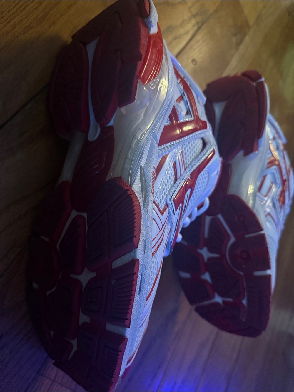 Balenciaga Men's Athletic Sneakers in Red and White